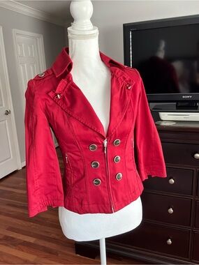Beautiful Red Structured Jacket Like New